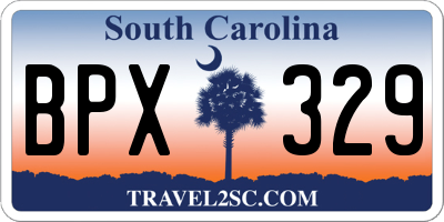 SC license plate BPX329