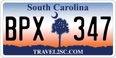 SC license plate BPX347