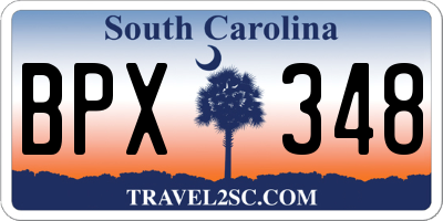 SC license plate BPX348