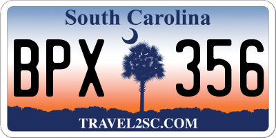 SC license plate BPX356