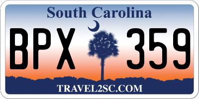 SC license plate BPX359