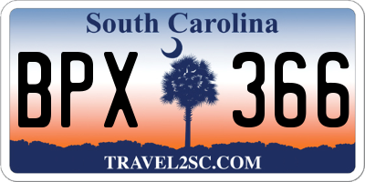 SC license plate BPX366