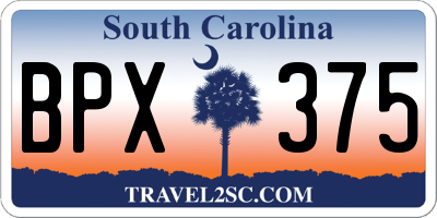 SC license plate BPX375