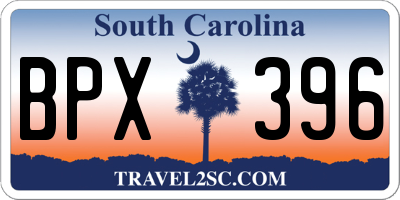 SC license plate BPX396