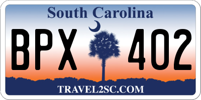 SC license plate BPX402
