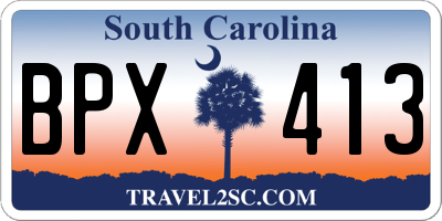 SC license plate BPX413