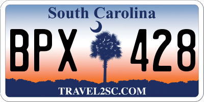 SC license plate BPX428