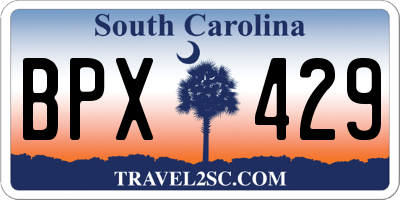 SC license plate BPX429