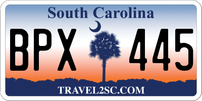 SC license plate BPX445
