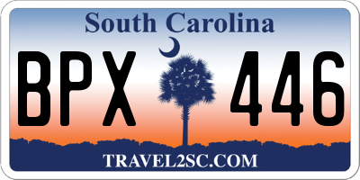 SC license plate BPX446