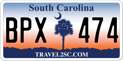 SC license plate BPX474