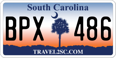 SC license plate BPX486