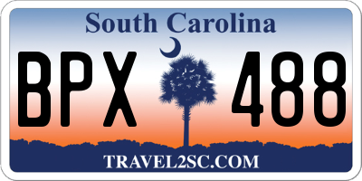 SC license plate BPX488