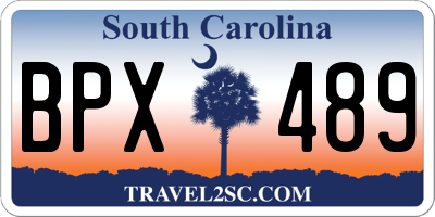 SC license plate BPX489