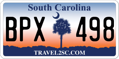 SC license plate BPX498