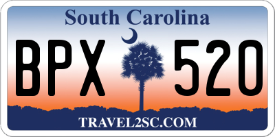 SC license plate BPX520