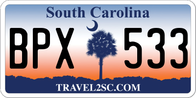 SC license plate BPX533
