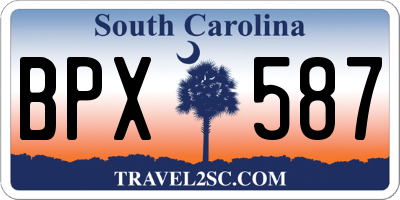 SC license plate BPX587
