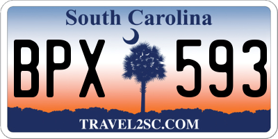 SC license plate BPX593