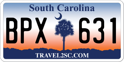 SC license plate BPX631