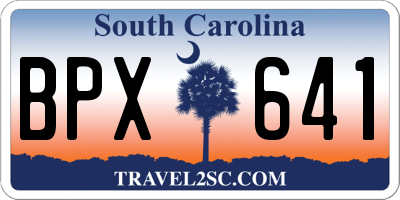 SC license plate BPX641