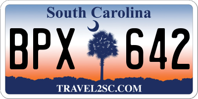 SC license plate BPX642