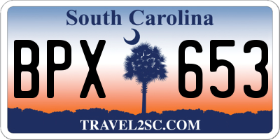 SC license plate BPX653