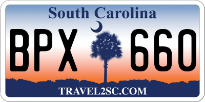 SC license plate BPX660