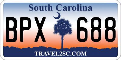 SC license plate BPX688