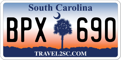 SC license plate BPX690