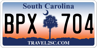 SC license plate BPX704