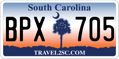 SC license plate BPX705