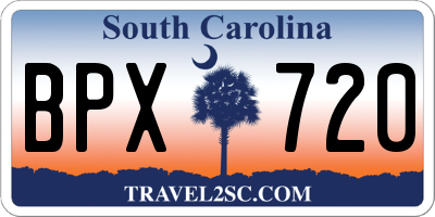 SC license plate BPX720