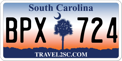 SC license plate BPX724