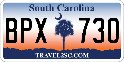 SC license plate BPX730