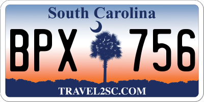 SC license plate BPX756