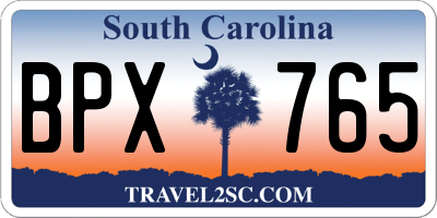 SC license plate BPX765