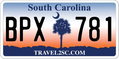 SC license plate BPX781