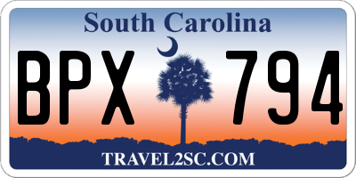SC license plate BPX794