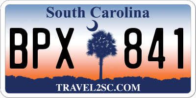 SC license plate BPX841