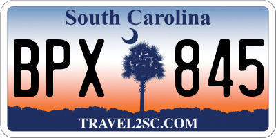 SC license plate BPX845