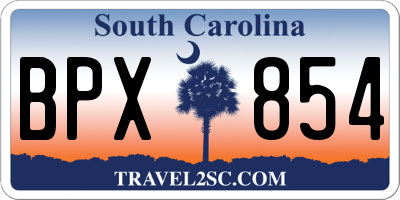 SC license plate BPX854