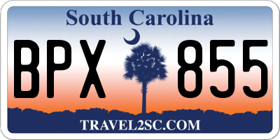 SC license plate BPX855