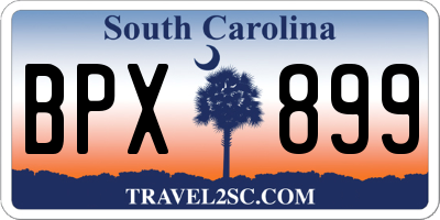 SC license plate BPX899