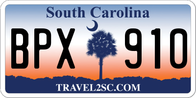 SC license plate BPX910