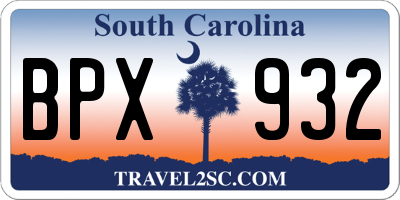 SC license plate BPX932