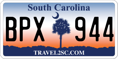 SC license plate BPX944