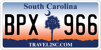 SC license plate BPX966