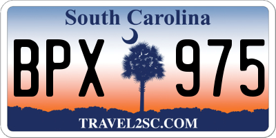 SC license plate BPX975