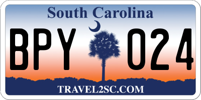 SC license plate BPY024
